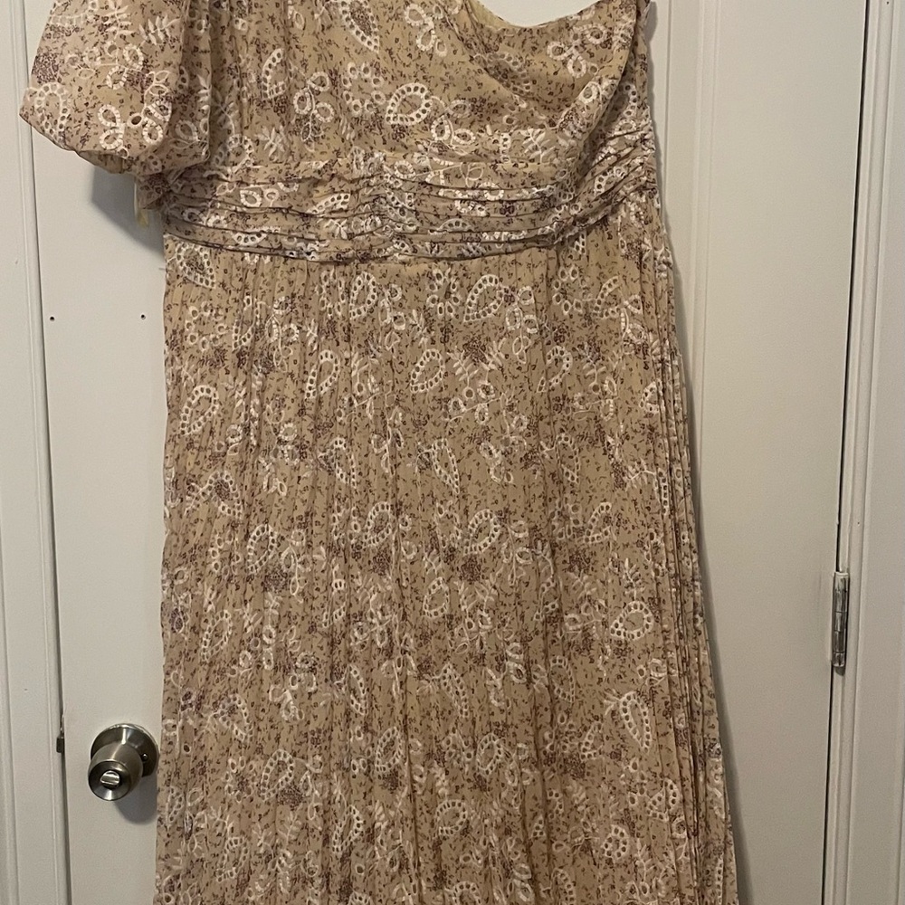 ASOS Yellow Pleated One Shoulder Gown